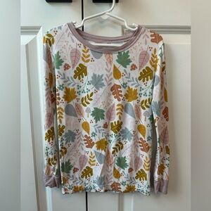 Little Sleepies Dusty Mauve Fall Leaf Pajama Top (Size 5/6)